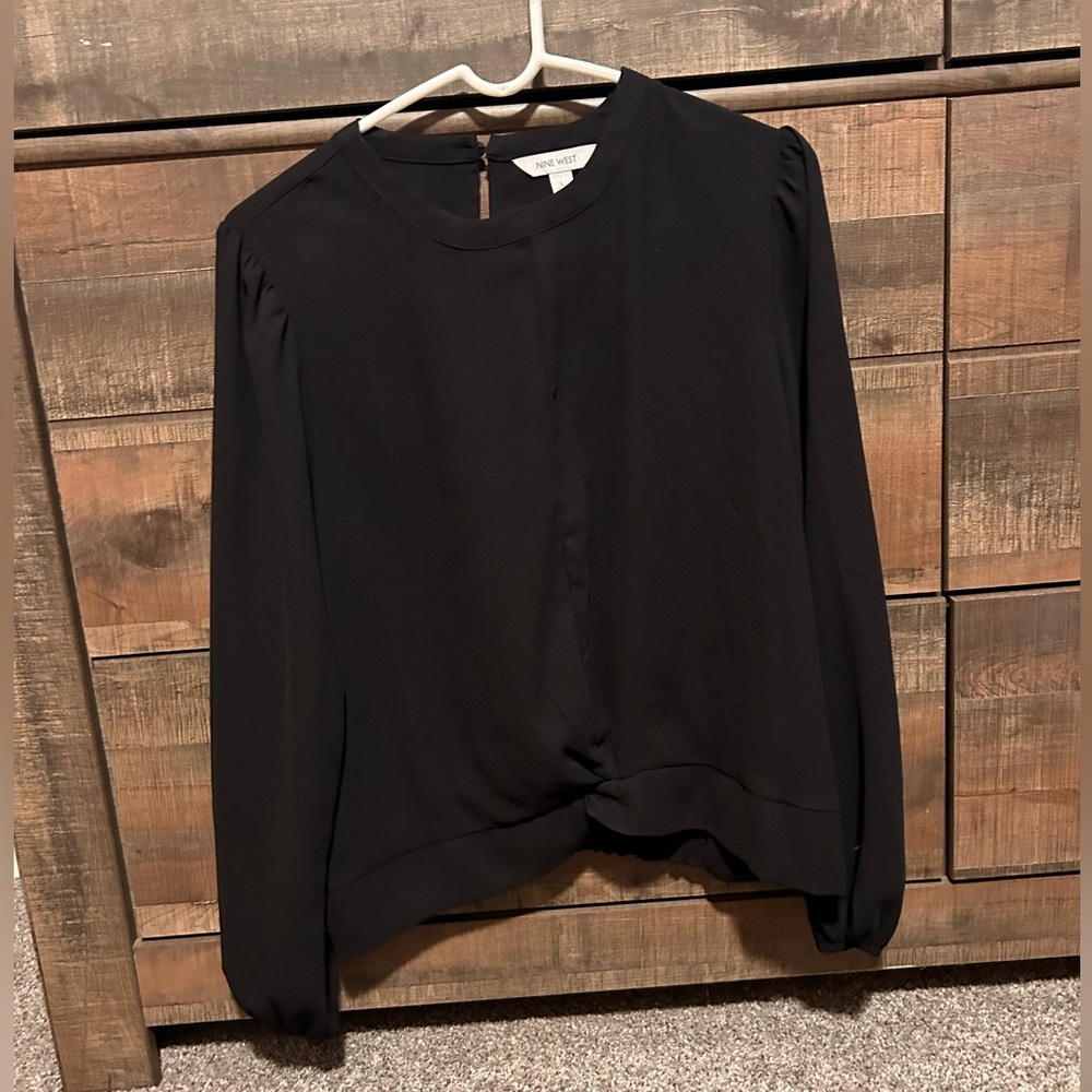Nine West Black twist Front Blouse
